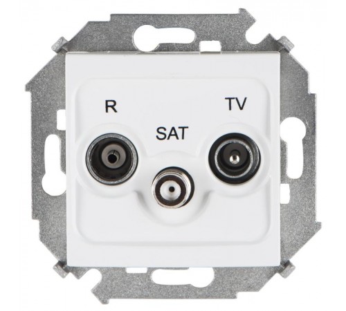 Simon 15 Белый Розетка R-TV-SAT одиночная, винт. зажим  1591466-030  Simon