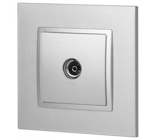 14-3101-03 Розетка TV одиночная, IP20, Эра Elegance, алюминий  Б0034292  ЭРА