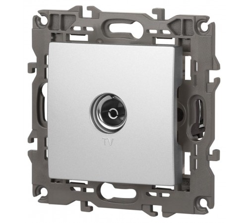 14-3101-03 Розетка TV одиночная, IP20, Эра Elegance, алюминий  Б0034292  ЭРА