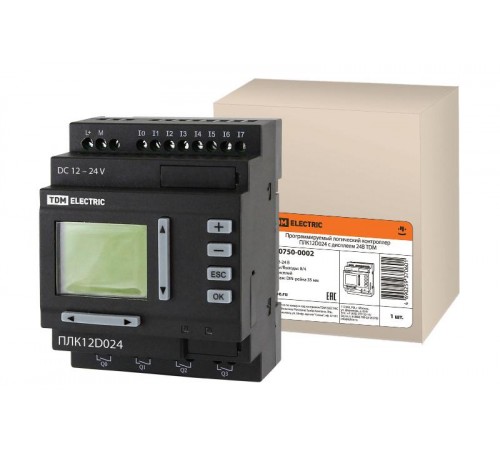 Программируемый логический контроллер ПЛК12D024 с дисплеем 24В  SQ0750-0002  TDM