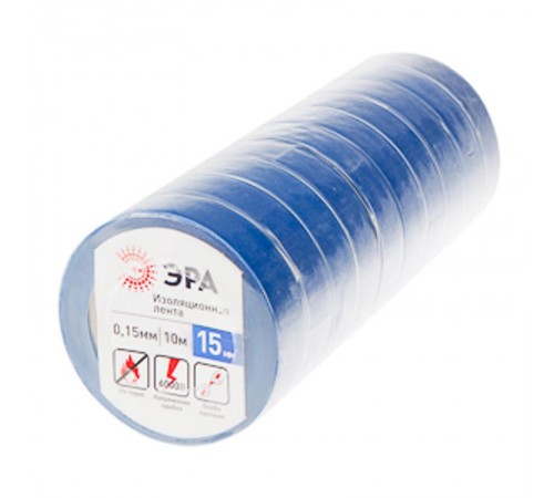 ПВХ-изолента 15мм*10м синяя  C0036557  ЭРА