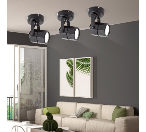 Светильник трековый OL2 GU10 BK накладной, черный  Б0044260  ЭРА