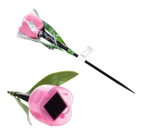 Cветильник садовый декоративный на солнечной батарее "Розовый тюльпан" USL-C-451/PT305 PINK TULIP 4000К, 1*LR акк. в/к. IP44  UL-00004276  Uniel