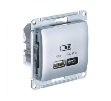 Glossa Алюминий USB Розетка A + тип-C 45W высокоскор.заряд. QC PD  GSL000329  SE
