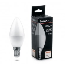 Лампа светодиодная .PRO LB-1309 Свеча E14 9W 6400K OSRAM LED  38061  Feron