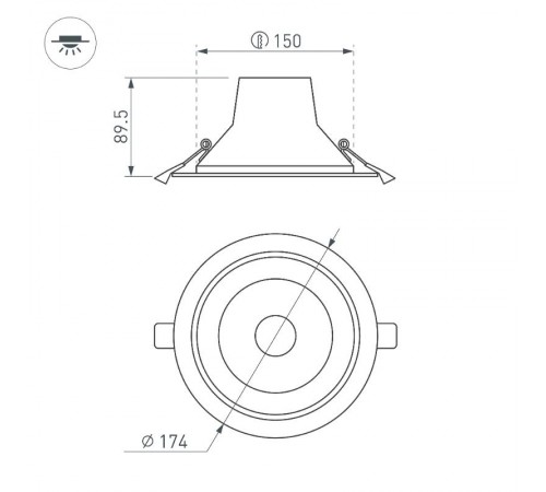 Светильник LTD-LEGEND-R175-20W Day4000 (WH, 50 deg) (Arlight, IP20 Металл, 3 года)  027313(1)  Arlight