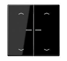 Клавиша для KNX кнопки, 2 группы, с окошком и символами"стрелки"; дюропласт; черный  LS102KO5PSW  Jung