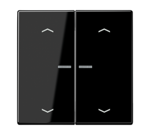 Клавиша для KNX кнопки, 2 группы, с окошком и символами"стрелки"; дюропласт; черный  LS102KO5PSW  Jung