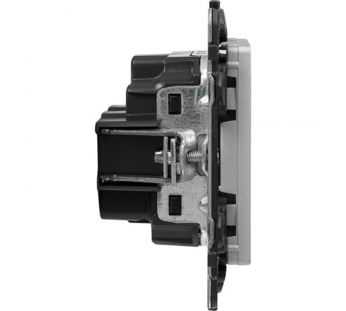 Valena LIFE DIY Алюминий Розетка 1-ая б/з с защитными шторками, безвинт.зажим  753616  Legrand