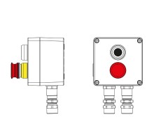 Взрывозащищенный пост управления из алюминия CPE-A-12-(1xP1B(11)-1xP3E(11))-2xKA2MHK(C)1Ex d e IIC Т5 Gb / Ex tb IIIC T95°C Db IP66  2201.121.22.11C 