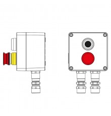 Взрывозащищенный пост управления из алюминия CPE-A-12-(1xP1B(11)-1xP3E(11))-2xKA2MHK(C)1Ex d e IIC Т5 Gb / Ex tb IIIC T95°C Db IP66  2201.121.22.11C 