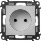 Valena LIFE DIY Алюминий Розетка 1-ая б/з с защитными шторками, безвинт.зажим  753616  Legrand