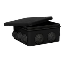 Коробка распределительная КМР-030-014 с крышкой (100х100х50), 10 мембр. вводов чёрная IP55  plc-kmr2-030-014-b  EKF