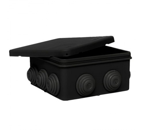 Коробка распределительная КМР-030-014 с крышкой (100х100х50), 10 мембр. вводов чёрная IP55  plc-kmr2-030-014-b  EKF