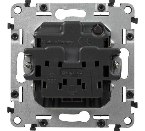 Valena LIFE DIY Алюминий Розетка 1-ая б/з с защитными шторками, безвинт.зажим  753616  Legrand