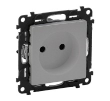 Valena LIFE DIY Алюминий Розетка 1-ая б/з с защитными шторками, безвинт.зажим  753616  Legrand
