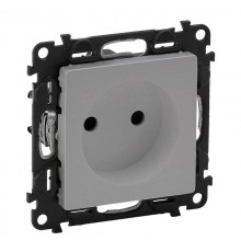 Valena LIFE DIY Алюминий Розетка 1-ая б/з с защитными шторками, безвинт.зажим  753616  Legrand