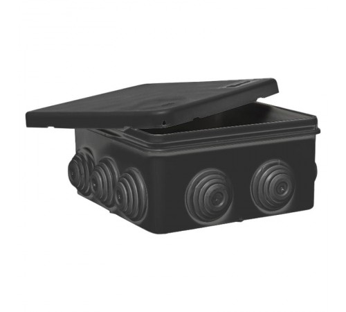 Коробка распределительная КМР-030-014 с крышкой (100х100х50), 10 мембр. вводов чёрная IP55  plc-kmr2-030-014-b  EKF