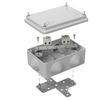 Коробка огнестойкая для о/п 40-0340-FR2.5-4 Е15-Е120 RAL7035 120х80х50 (20 шт/кор) серая  40-0340-7035-FR2.5-4  Промрукав