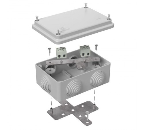 Коробка огнестойкая для о/п 40-0340-FR2.5-4 Е15-Е120 RAL7035 120х80х50 (20 шт/кор) серая  40-0340-7035-FR2.5-4  Промрукав