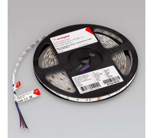 Лента светодиодная герметичная RTW-SE-B60-10mm 12V RGB (14.4 W/m, IP65, 5060, 5m) (arlight, -)  014618(2)  Arlight