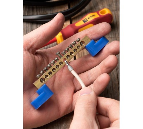 Шина "0" 63.12 (2 изолятора стойка) латунь EKF PROxima  sn0-63-12-2  EKF