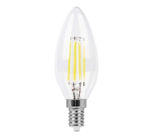 Лампа светодиодная LB-58 (5W) 230V E14 2700K филамент C35 прозрачная  25572  FERON