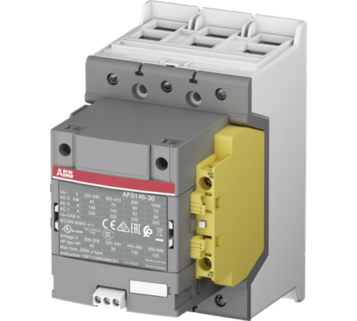 Контактор AFS146-30-12-34 для систем безопасности, с универсальной катушкой управления 250-500В AC/DC с интерфейсом для подключения ПЛК  1SFL467081R3