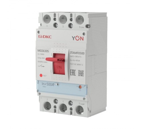 Авт. выкл. YON MGS630 3P 400-500A 60kA  MGS630S-3TAMF0500  DKC