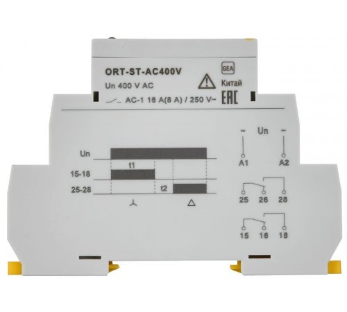 Реле пуска звезда-треугольник ORT. 400 В AС   ORT-ST-AC400V  IEK