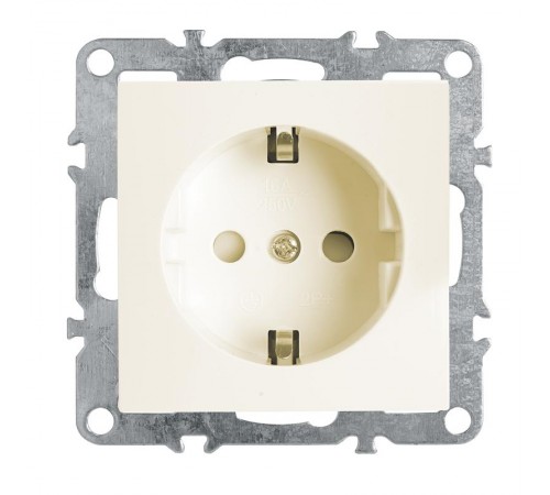 PST16-9110-02 Розетка 1-местная с/з (механизм), 250В, 16А, серия Эрна, слоновая кость  39328  STEKKER