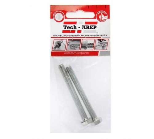 Болт DIN933 8.8 с шестигранной головкой оцинк. М12х70 (2 шт) - пакет ( 0,136 кг)  102981  Tech-KREP