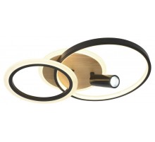Светильник потолочный светодиодный  Модерн Rondo CLL-1-85-RC BK с ДУ 85W 3000-6500К черный/дерево  Б0069745  ЭРА