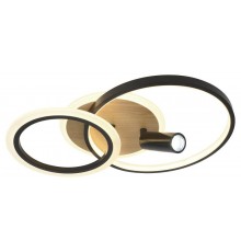 Светильник потолочный светодиодный  Модерн Rondo CLL-1-85-RC BK с ДУ 85W 3000-6500К черный/дерево  Б0069745  ЭРА