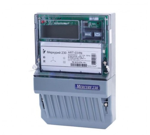 Счетчик Меркурий 230 ART-01 PQRSIN 5-60А/400В (мнтар.) ЖКИ (монт. пл.)
