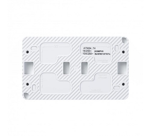 AtlasDesign Profi54 Белый О/У розеточный блок з/к со шт. 16А Выключатель.2-клав.10А  ATN540174  SE