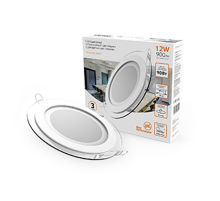 Светильник светодиодный круглый с декоративным стеклом,160х30, O118, 12W 3000K, 900лм  947111112  Gauss