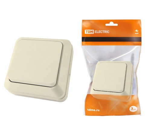 Выключатель 1-кл. открытой установки IP20 10А, сл. кость "Ладога"   SQ1801-0002  TDM