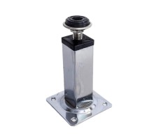 Ножка металл.квадрат, регулир, с винтом, 25х25х100 мм, металл, хром - накл.   127475  Tech-KREP