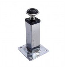 Ножка металл.квадрат, регулир, с винтом, 25х25х100 мм, металл, хром - накл.   127475  Tech-KREP