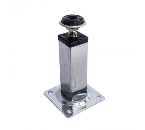Ножка металл.квадрат, регулир, с винтом, 25х25х100 мм, металл, хром - накл.   127475  Tech-KREP