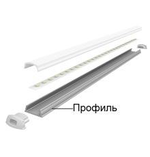 Профиль алюминиевый для светодиодной ленты PAL 1105 гибкий (2м) анодированный  5009523  Jazzway