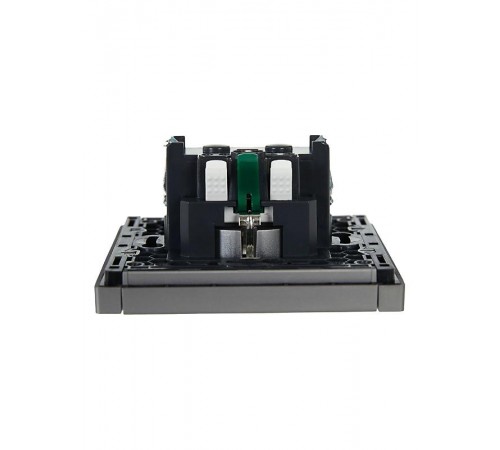 FORTE&PIANO Розетка с заземлением безвинтовое крепление 16А FP514 сталь  FP-R11-16-1-K46  IEK