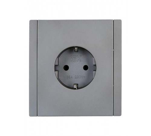 FORTE&PIANO Розетка с заземлением безвинтовое крепление 16А FP514 сталь  FP-R11-16-1-K46  IEK