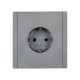 FORTE&PIANO Розетка с заземлением безвинтовое крепление 16А FP514 сталь  FP-R11-16-1-K46  IEK