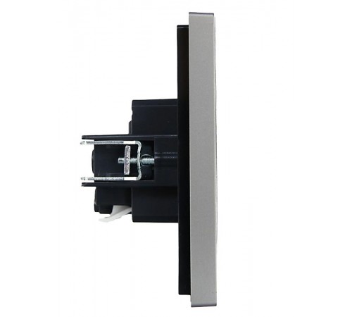 FORTE&PIANO Розетка с заземлением безвинтовое крепление 16А FP514 сталь  FP-R11-16-1-K46  IEK