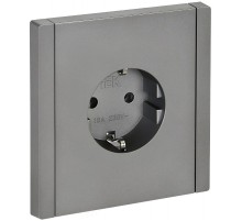 FORTE&PIANO Розетка с заземлением безвинтовое крепление 16А FP514 сталь  FP-R11-16-1-K46  IEK