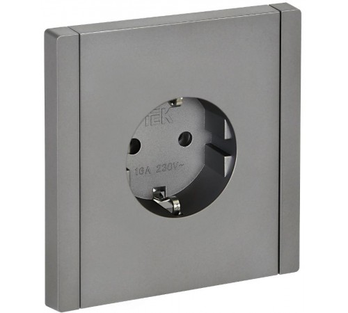 FORTE&PIANO Розетка с заземлением безвинтовое крепление 16А FP514 сталь  FP-R11-16-1-K46  IEK
