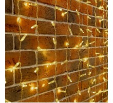 Гирлянда Занавес 2х9м 1200 LED ТЕПЛЫЙ БЕЛЫЙ прозрачный ПВХ IP65 эффект мерцания 230В  235-696  NEON-NIGHT