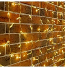Гирлянда Занавес 2х9м 1200 LED ТЕПЛЫЙ БЕЛЫЙ прозрачный ПВХ IP65 эффект мерцания 230В  235-696  NEON-NIGHT